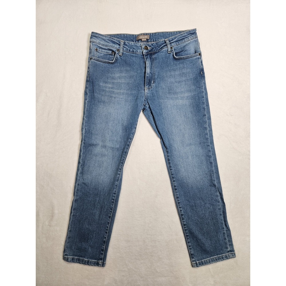 Ash & Erie Jeans Men 33x28 (34x26) Blue Denim Slim Fit Stretch Cotton Blend